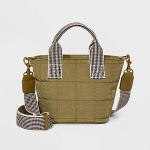 Universal Thread Olive Quilted Mini Tote Bag